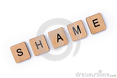 The word SHAME Stock Photo