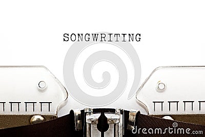 Word Songwriting Retro Typewriter Concept Stock Photo
