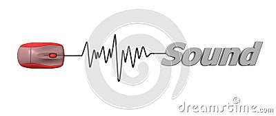 Word Sound with Red Mouse Stock Photo