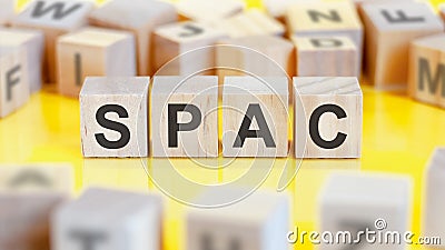 Word spac written on wood blocks, concept Stock Photo