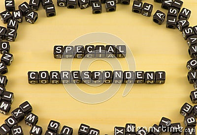 The word Special correspondent Stock Photo