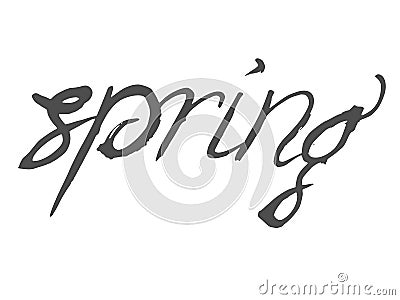 Word spring in handwriting style Stock Photo