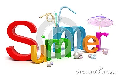 Word summer with colourful letters Stock Photo