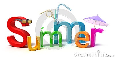 Word summer with colourful letters Stock Photo