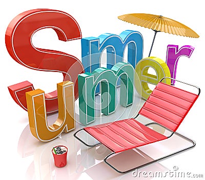 Word summer with colourful letters Stock Photo