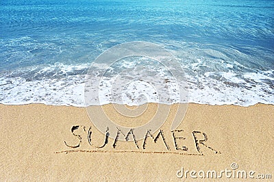 Word summer on sand Stock Photo