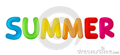 The word Summer. Vector image isolated Vector Illustration