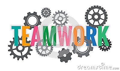 Word Teamwork, Banner Text Color, Vector 10 Vector Illustration