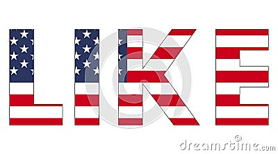 Word text like USA flag, vector word like styled under the us flag Vector Illustration