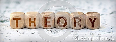 The word theory on wooden cubes Stock Photo