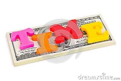 Word Time on money - business concept Stock Photo