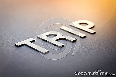 Word trip written with white solid letters Stock Photo