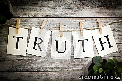 The Word TRUTH Concept Printed on Cards Stock Photo