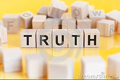 Word truth written on wood blocks, concept Stock Photo