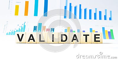 Word VALIDATE made with wood building blocks Stock Photo