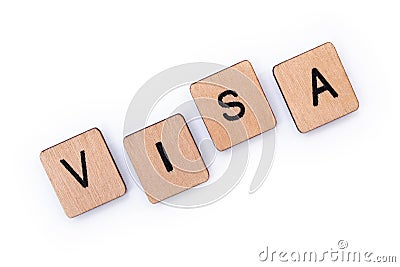 The word VISA Stock Photo