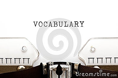 Word Vocabulary On Retro Typewriter Stock Photo