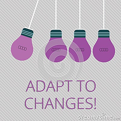 Word writing text Adapt To Changes. Business concept for Innovative changes adaption with technological evolution Color Stock Photo