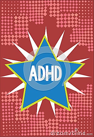 Word writing text Adhd. Business concept for Mental health disorder of children Hyperactive Trouble paying attention Stock Photo