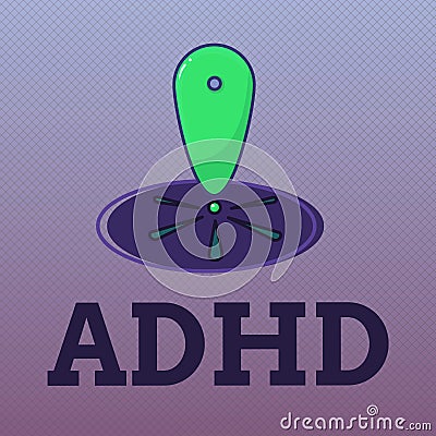 Word writing text Adhd. Business concept for Mental health disorder of children Hyperactive Trouble paying attention Stock Photo