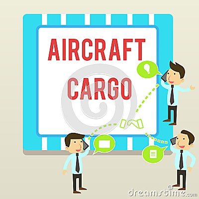 Word writing text Aircraft Cargo. Business concept for Freight Carrier Airmail Transport goods through airplane Stock Photo