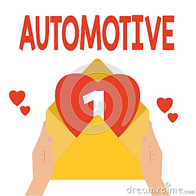 Word writing text Automotive. Business concept for Selfpropelled Related to motor vehicles engine cars automobiles Stock Photo