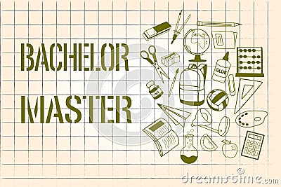 Word writing text Bachelor Master. Business concept for An advanced degree completed after bachelor's degree Stock Photo