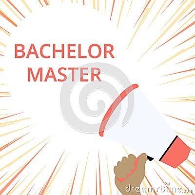 Word writing text Bachelor Master. Business concept for An advanced degree completed after bachelor s is degree Hand Stock Photo