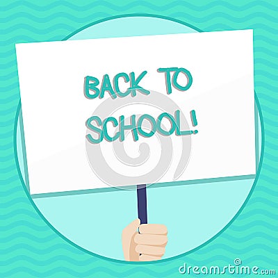 Word writing text Back To School. Business concept for Right time to purchase schoolbag, pen, book, stationary Hand Stock Photo