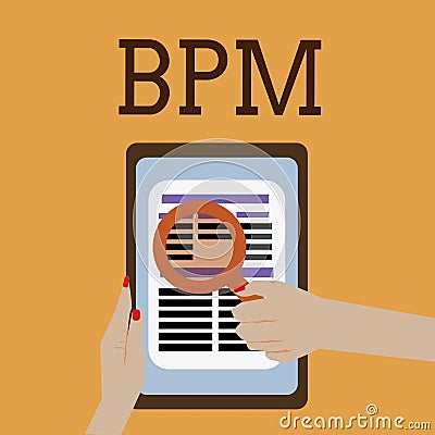 Word writing text Bpm. Business concept for Discipline of improving a business process Executing improvements Stock Photo