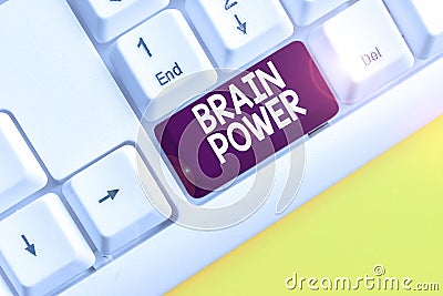 Word writing text Brain Power. Business concept for Ability to comprehend To understand and profit from experience White Stock Photo