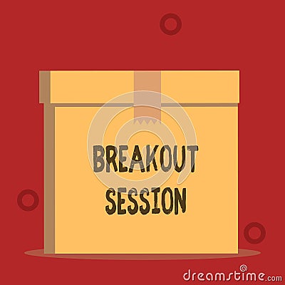 Word writing text Breakout Session. Business concept for workshop discussion or presentation on specific topic Close up Stock Photo
