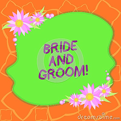 Word writing text Bride And Groom. Business concept for Man and woanalysis who are about to get married Main couple Stock Photo
