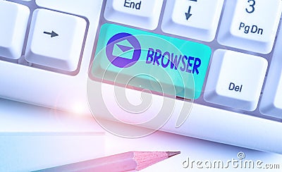 Word writing text Browser. Business concept for Computer program Graphical user interface Displaying HTML files Stock Photo