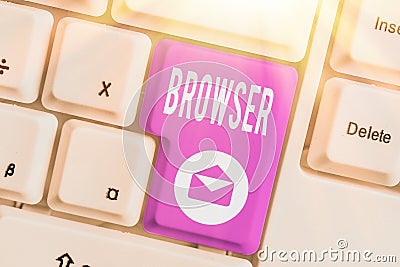 Word writing text Browser. Business concept for Computer program Graphical user interface Displaying HTML files. Stock Photo