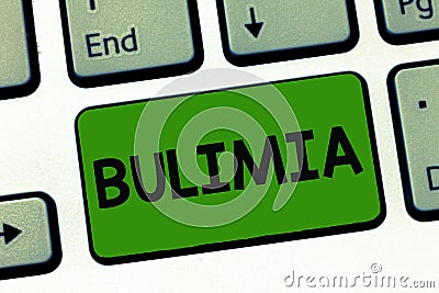 Word writing text Bulimia. Business concept for Extreme obsession of getting overweight Emotional disorder Stock Photo