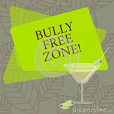 Word writing text Bully Free Zone. Business concept for Be respectful to other bullying is not allowed here Filled Stock Photo