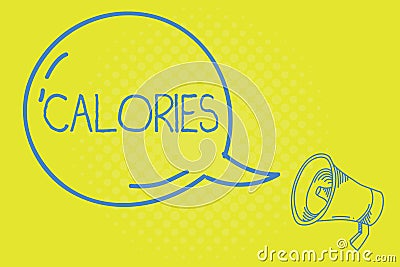 Word writing text Calories. Business concept for Energy released by food as it is digested by the huanalysis body Stock Photo