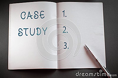 Word writing text Case Study. Business concept for analysis and a specific research design for examining a problem Stock Photo
