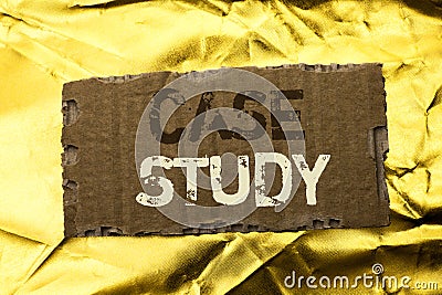 Word writing text Case Study. Business concept for Research Information Analysis Observe Learn Discuss Criteria written on tear Ca Stock Photo