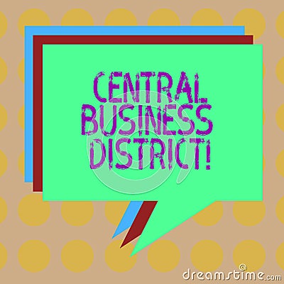 Word writing text Central Business District. Business concept for commercial and business center of a city Stack of Stock Photo