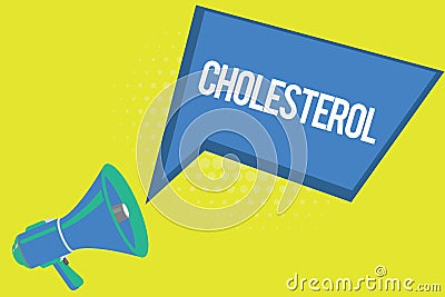 Word writing text Cholesterol. Business concept for Steroid alcohol present in animal cells and body fluids Stock Photo