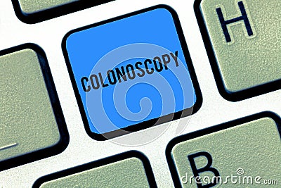 Word writing text Colonoscopy. Business concept for Endoscopic examination of the large bowel Colon diagnosis Stock Photo