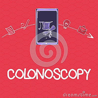 Word writing text Colonoscopy. Business concept for Endoscopic examination of the large bowel Colon diagnosis Stock Photo