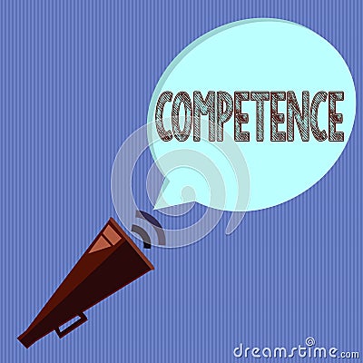 Word writing text Competence. Business concept for Knowledge Ability to do something successfully efficiently Stock Photo