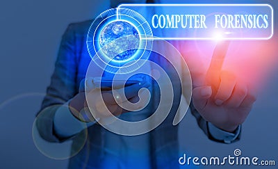 Word writing text Computer Forensics. Business concept for the investigative analysis techniques on computers Elements of this Stock Photo