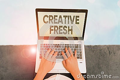 Word writing text Creative Fresh. Business concept for way of looking at situations from a fresh perspective Stock Photo