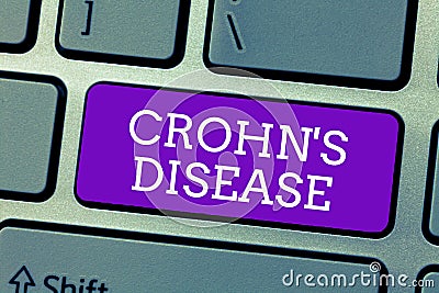 Word writing text Crohn s is Disease. Business concept for inflammatory disease of the gastrointestinal tract Stock Photo