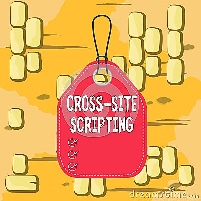 Word writing text Cross Site Scripting. Business concept for Security vulnerability mainly found in web application Stock Photo