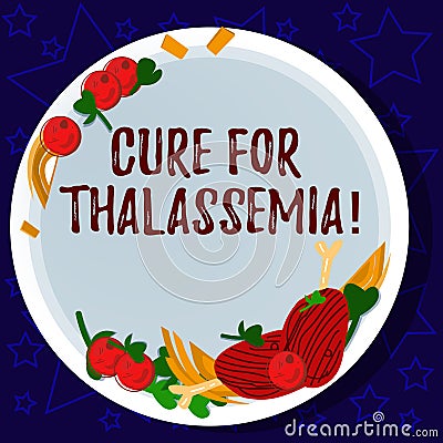 Word writing text Cure For Thalassemia. Business concept for Treatment needed for this inherited blood disorder Hand Stock Photo